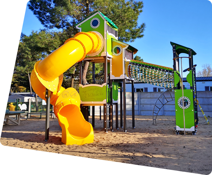 Playground with slides at the campsite in Saint-Hilaire de Riez