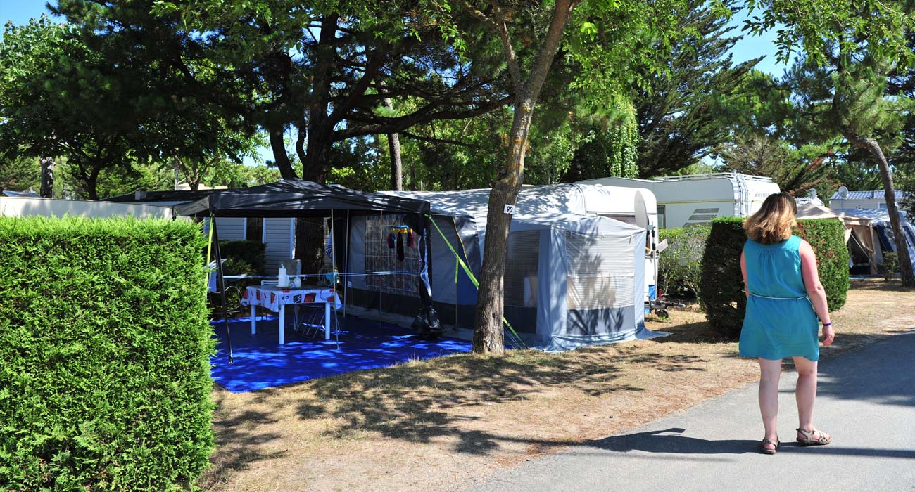 Caravans on a campsite in Saint-Hilaire 85