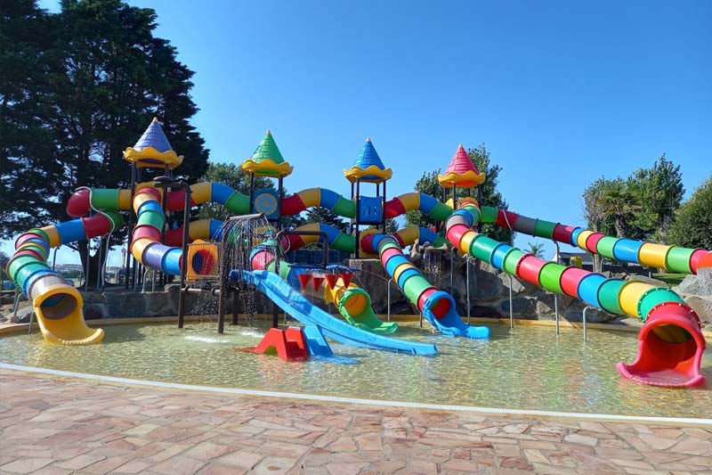 Water slides at the Atlantic water park near Saint-Hilaire