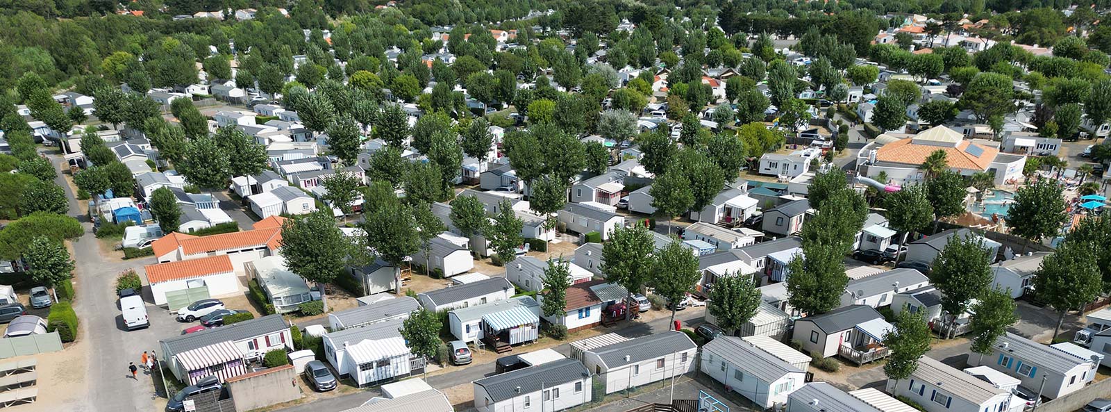 Aerial view of La Plage campsite in Saint-Hilaire de Riez