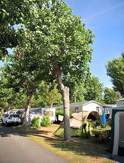Pitch for camping tent near the beaches in Vendée