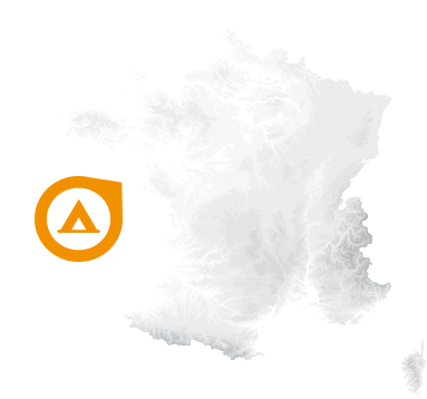 Carte de France avec l'emplacement du camping Le Clos des Pins en vendée