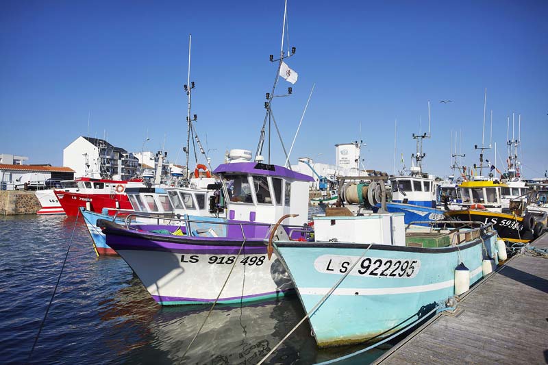 Vissersboten in de haven van Saint-Gilles in de Vendée